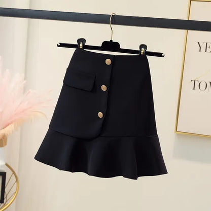 Skirts Women Summer Ruffles Design A-line Solid Empire Streetwear Simple 3-colors All-match Basic Mini §À§ҧܧÑ §¨§֧ߧã§ܧѧñ Chic Female